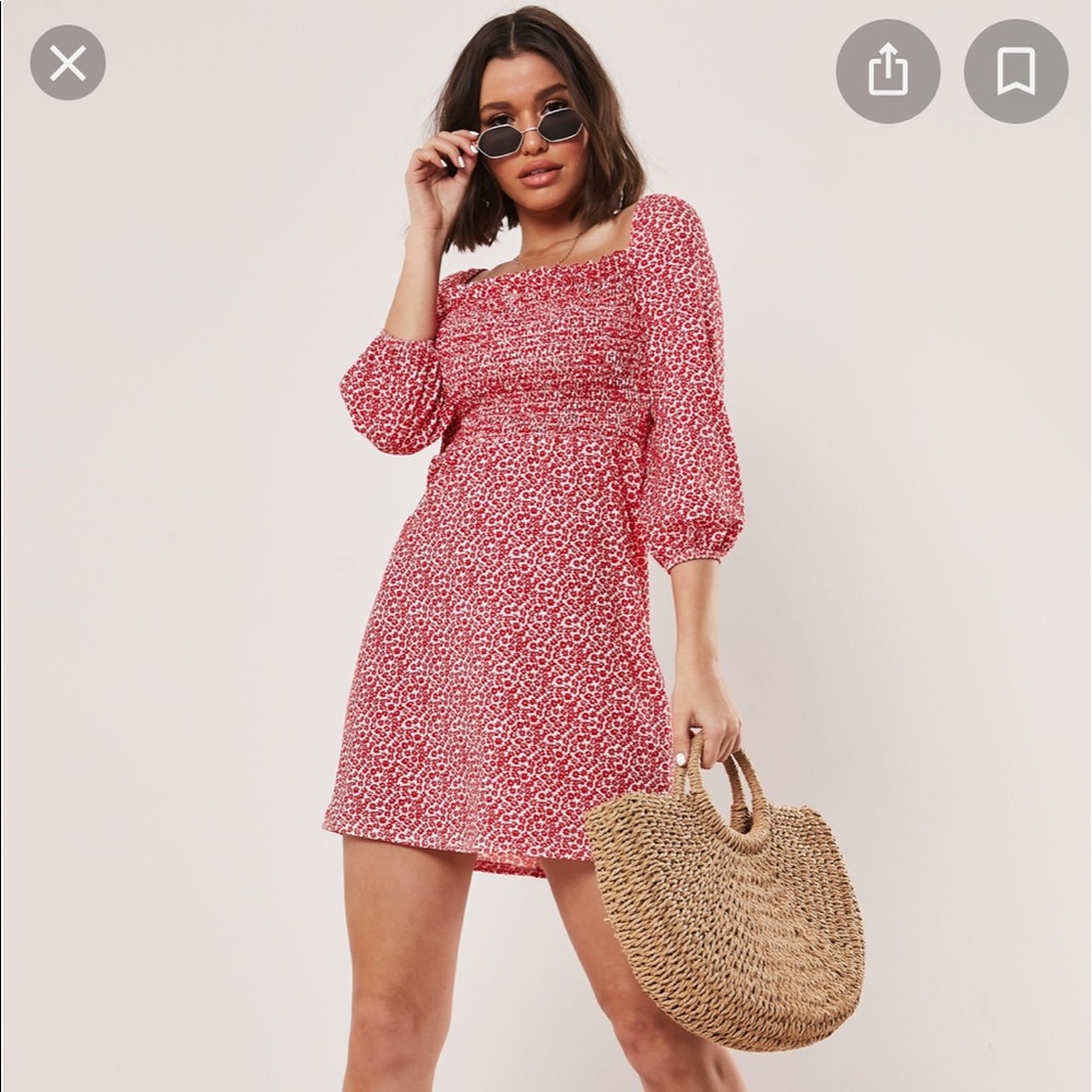 SQUARE NECK MISSGUIDED MINI DRESS